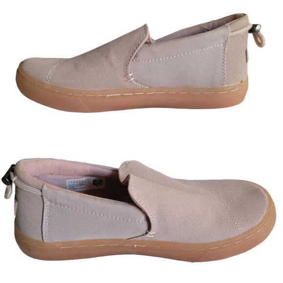 Toms Other - Toms Kids Natural Beige Minimalist Canvas Slip On Loafer Comfort Shoe Youth Sz 1